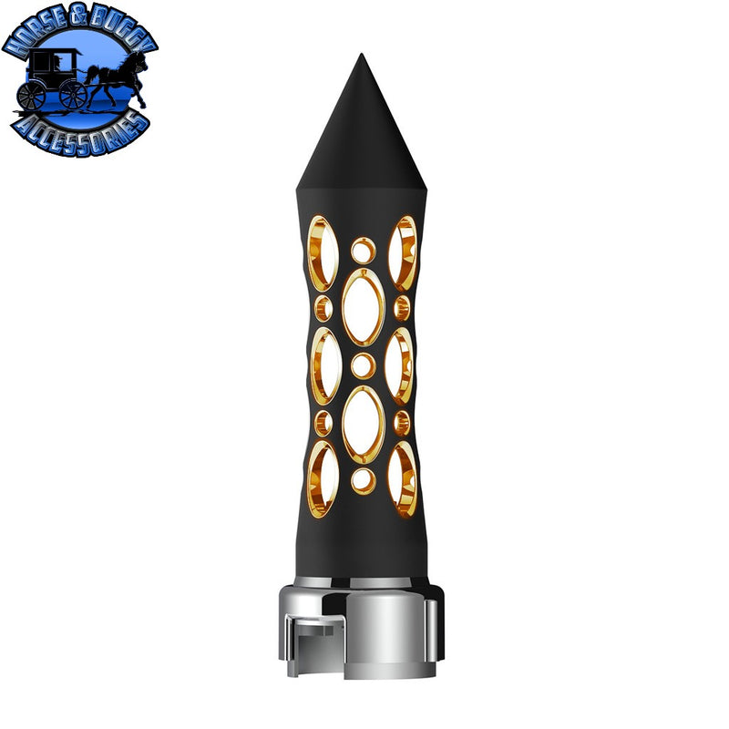 THREAD-ON DAYTONA STYLE SPIKE GEARSHIFT KNOB WITH LED 13/15/18 SPEED ADAPTER (CHOOSE COLOR) (CHOOSE FINISH) SHIFTER Black/Amber LED,Black/Red LED,Black/Blue LED,Black/White LED,Chrome/Amber LED,Chrome/Red LED,Chrome/Blue LED,Chrome/White LED Wheat