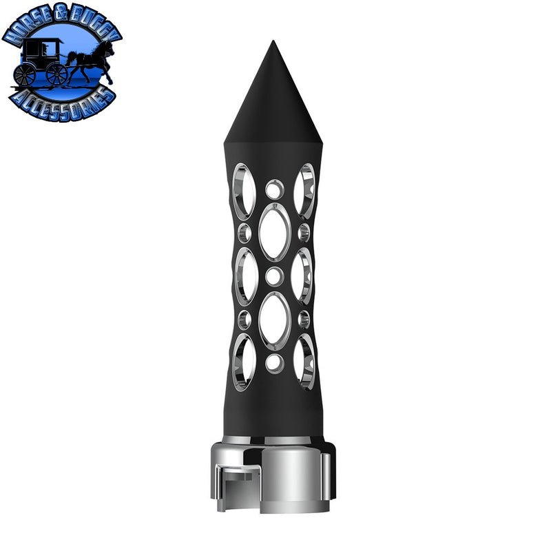 THREAD-ON DAYTONA STYLE SPIKE GEARSHIFT KNOB WITH LED 13/15/18 SPEED ADAPTER (CHOOSE COLOR) (CHOOSE FINISH) SHIFTER Black/Amber LED,Black/Red LED,Black/Blue LED,Black/White LED,Chrome/Amber LED,Chrome/Red LED,Chrome/Blue LED,Chrome/White LED Dark Slate Gray