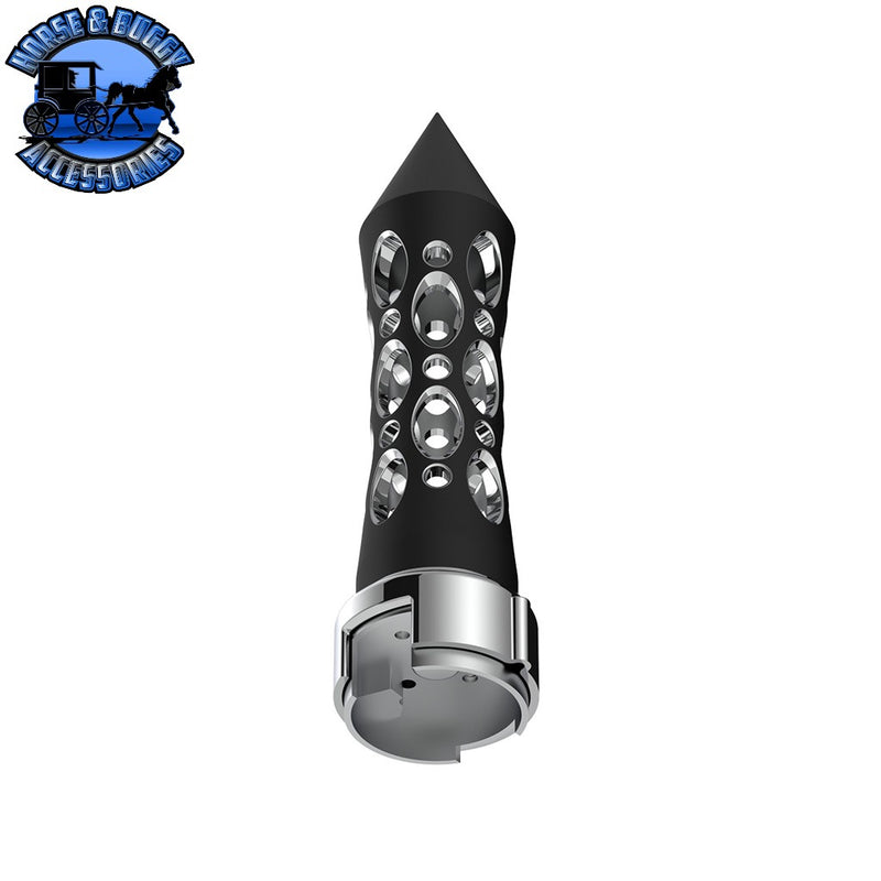 THREAD-ON DAYTONA STYLE SPIKE GEARSHIFT KNOB WITH LED 13/15/18 SPEED ADAPTER (CHOOSE COLOR) (CHOOSE FINISH) SHIFTER Black/Amber LED,Black/Red LED,Black/Blue LED,Black/White LED,Chrome/Amber LED,Chrome/Red LED,Chrome/Blue LED,Chrome/White LED Dark Slate Gray