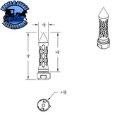 THREAD-ON DAYTONA STYLE SPIKE GEARSHIFT KNOB WITH LED 13/15/18 SPEED ADAPTER (CHOOSE COLOR) (CHOOSE FINISH) SHIFTER Black/Amber LED,Black/Red LED,Black/Blue LED,Black/White LED,Chrome/Amber LED,Chrome/Red LED,Chrome/Blue LED,Chrome/White LED Lavender