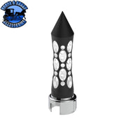 THREAD-ON DAYTONA STYLE SPIKE GEARSHIFT KNOB WITH LED 13/15/18 SPEED ADAPTER (CHOOSE COLOR) (CHOOSE FINISH) SHIFTER Black/White LED Light Gray