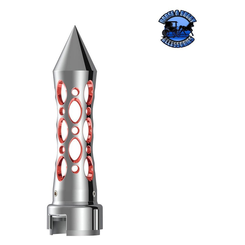 THREAD-ON DAYTONA STYLE SPIKE GEARSHIFT KNOB WITH LED 13/15/18 SPEED ADAPTER - CHROME/RED LED #70919 SHIFTER Light Slate Gray