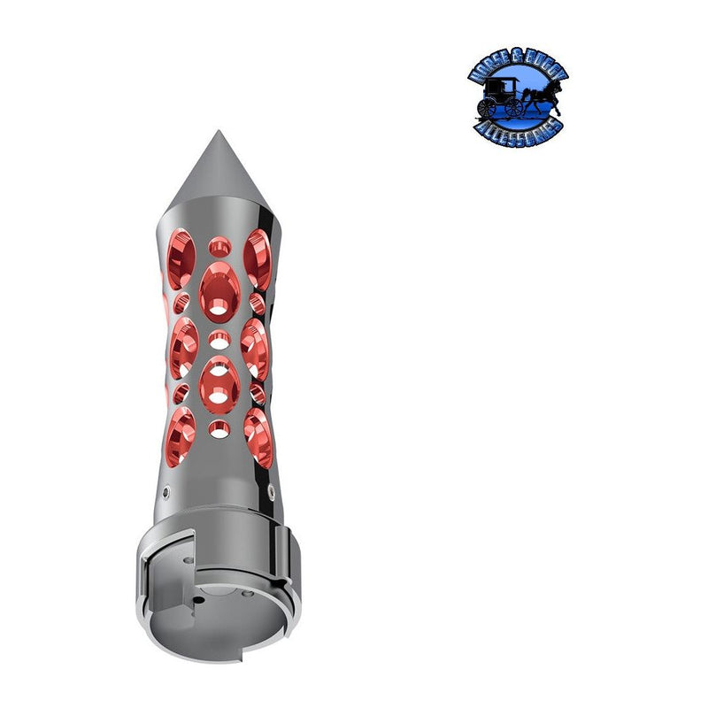 THREAD-ON DAYTONA STYLE SPIKE GEARSHIFT KNOB WITH LED 13/15/18 SPEED ADAPTER - CHROME/RED LED #70919 SHIFTER Light Slate Gray