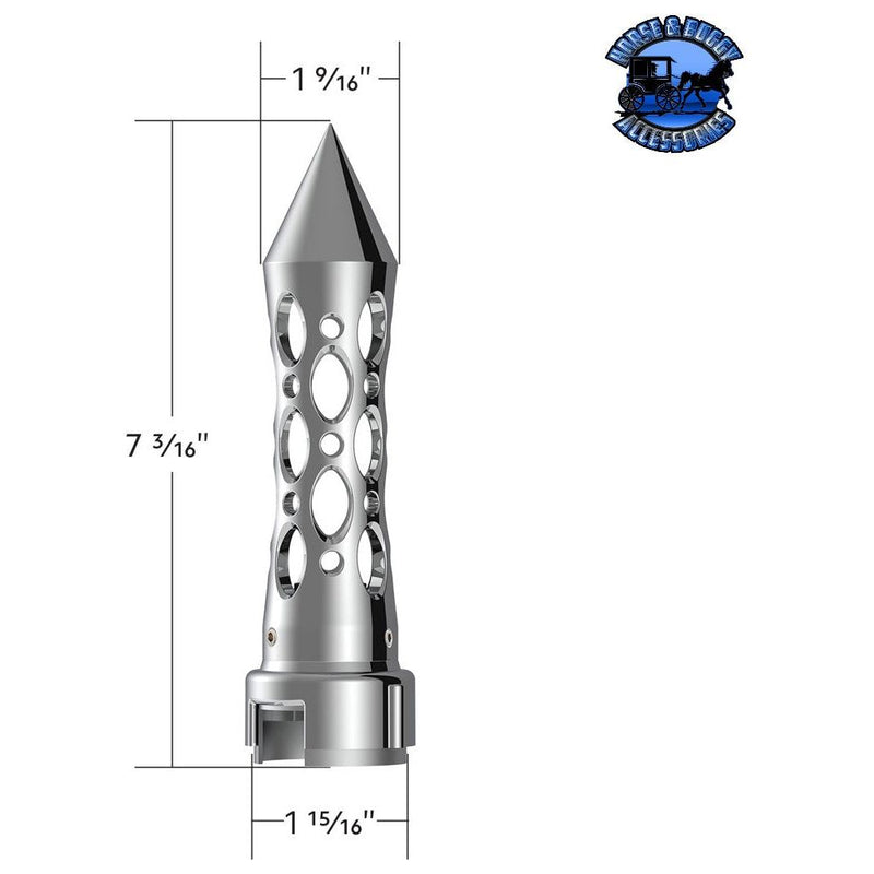 THREAD-ON DAYTONA STYLE SPIKE GEARSHIFT KNOB WITH LED 13/15/18 SPEED ADAPTER - CHROME/RED LED #70919 SHIFTER Light Slate Gray