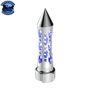 Thread-On Daytona Style Spike Gearshift Knob With LED 9/10 Speed Adapter (Choose finish) (Choose LED Color) Shift Knob Chrome / Blue Gray