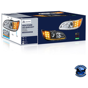 PROJECTION HEADLIGHT WITH LED POSITION LIGHT & LED TURN SIGNAL FOR 2005-2015 PETERBILT 386 (Choose Color) (Choose Side) HEADLIGHT Chrome / Driver's Side,Chrome / Passenger's Side,Black / Driver's Side Light Gray