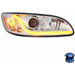 Gray PROJECTION HEADLIGHT W/LED DUAL FUNCTION LIGHT BAR FOR PETERBILT 386 (2005-2015) & 387 (1999-2010) (Choose Color) (Choose Side) HEADLIGHT Chrome / Passenger's Side