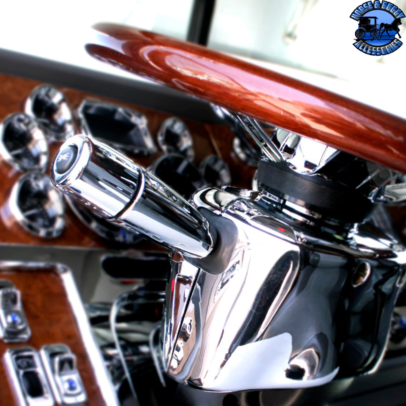 CHROME PLASTIC TURN SIGNAL LEVER COVER FOR 2006+ PETERBILT & KENWORTH TRUCKS #41408 Turn Signal Cover Dark Slate Gray