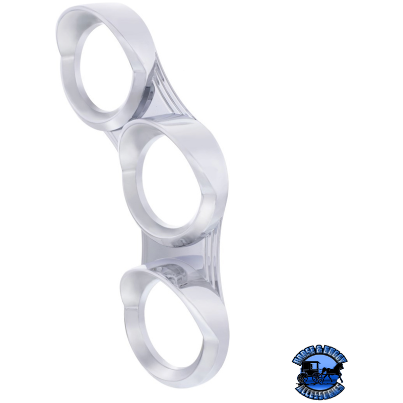 CENTER DASH 3 GAUGE CLUSTER BEZEL WITH VISOR 2006+ PETERBILT - RIGHT #41293 Center Dash Light Gray