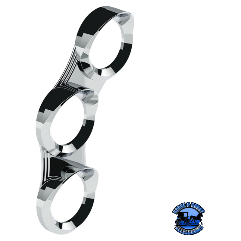 CENTER DASH 3 GAUGE CLUSTER BEZEL WITH VISOR FOR 2006+ PETERBILT - LEFT #41292 Center Dash Gray