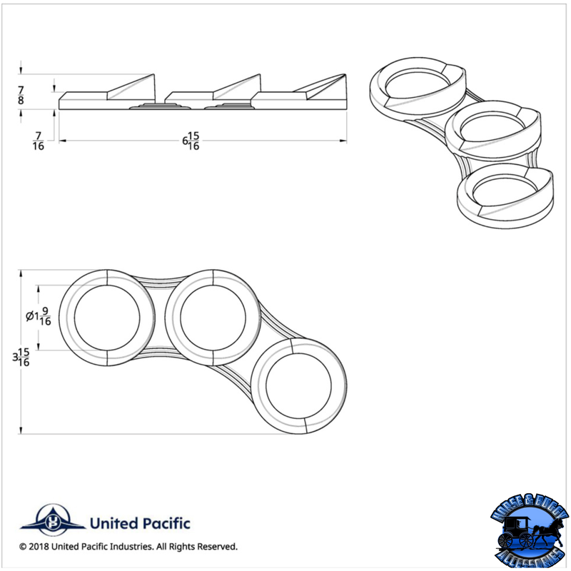 CENTER DASH 3 GAUGE CLUSTER BEZEL WITH VISOR FOR 2006+ PETERBILT - LEFT #41292 Center Dash Dark Slate Gray