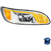 LED HEADLIGHT WITH LED TURN, POSITION, & DRL FOR PETERBILT 386 (2005-2015) & 387 (1999-2010) (Choose Color) (Choose Side) HEADLIGHT Chrome / Passenger's Side Dark Slate Gray