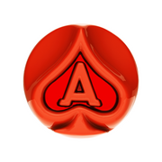 Ace Of Spades Air Valve Knob - Cadmium Orange With Gloss Red Inlay