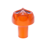 Ace Of Spades Air Valve Knob - Cadmium Orange With Gloss Red Inlay