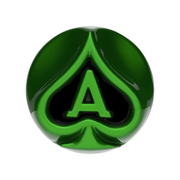 Ace Of Spades Air Valve Knob - Emerald Green With Gloss Black Inlay