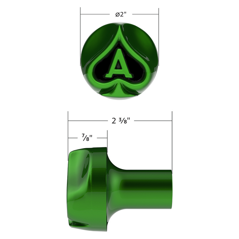 Ace Of Spades Air Valve Knob - Emerald Green With Gloss Black Inlay