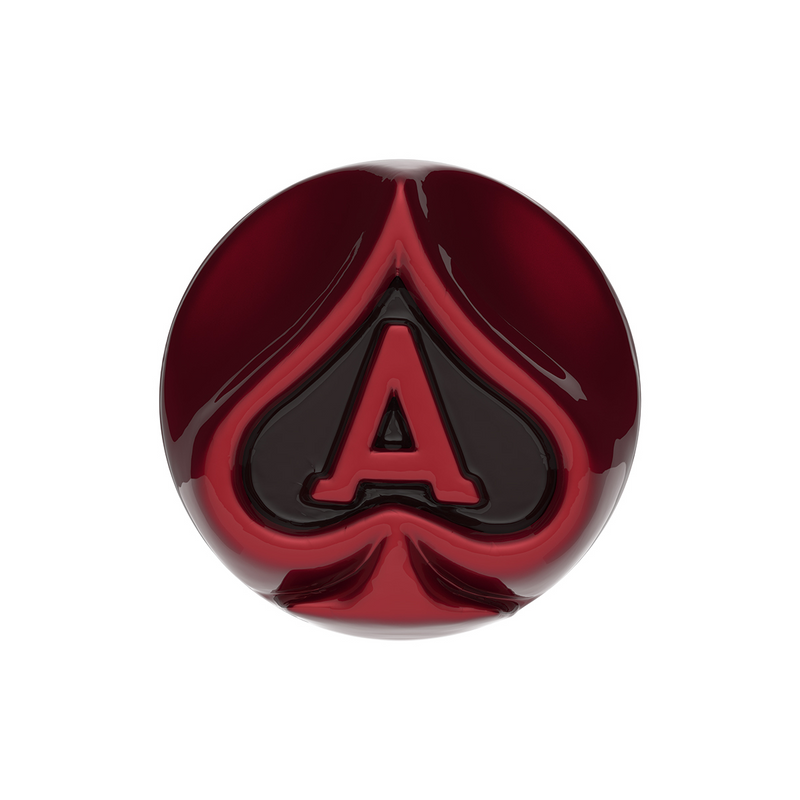 Ace Of Spades Air Valve Knob - Candy Red With Gloss Black Inlay