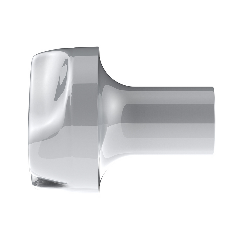 Ace Of Spades Air Valve Knob - Liquid Silver With Gloss Red Inlay