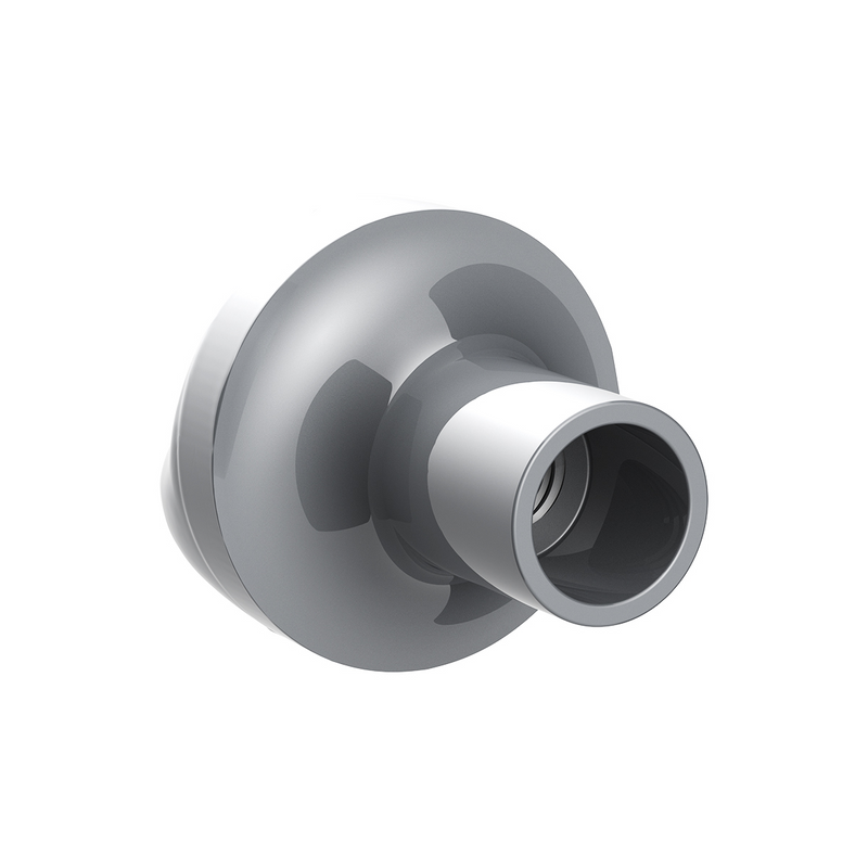 Ace Of Spades Air Valve Knob - Liquid Silver With Gloss Red Inlay