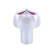 Ace Of Spades Air Valve Knob - Liquid Silver With Gloss Red Inlay