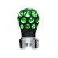 THREAD-ON PHOENIX STYLE BALL GEARSHIFT KNOB WITH LED 13/15/18 SPEED ADAPTER (Choose Finish) (Choose LED Color) Knob Matte Black / Green Lavender
