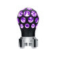 THREAD-ON PHOENIX STYLE BALL GEARSHIFT KNOB WITH LED 13/15/18 SPEED ADAPTER (Choose Finish) (Choose LED Color) Knob Matte Black / Purple Thistle