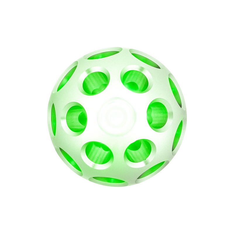 Thread-On Annodized Phoenix Ball Gearshift Knob With LED 9/10 Speed Adapter-Green LED