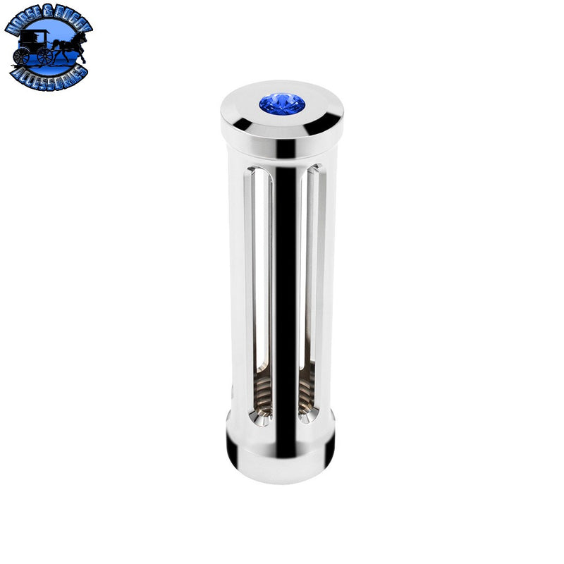 M30X3.5 Thread-On Sonoma Style Gearshift Knob With Crystal (Choose Finish) (Choose Color) Shift Knob Chrome / Blue Black