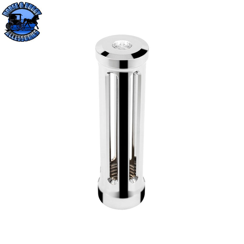 M30X3.5 Thread-On Sonoma Style Gearshift Knob With Crystal (Choose Finish) (Choose Color) Shift Knob Chrome / Clear Black