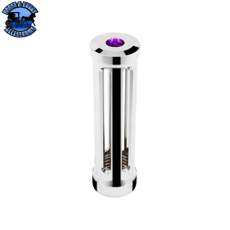 M30X3.5 Thread-On Sonoma Style Gearshift Knob With Crystal (Choose Finish) (Choose Color) Shift Knob Chrome / Purple Black