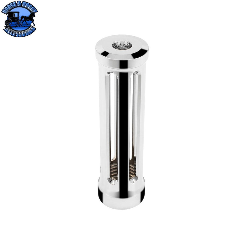 M30X3.5 Thread-On Sonoma Style Gearshift Knob With Crystal (Choose Finish) (Choose Color) Shift Knob Chrome / Smoke Black