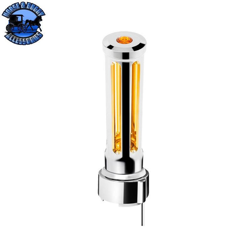 Thread-On Sonoma Style Gearshift Knob With LED 9/10 Speed Adapter (Choose Finish) (Choose LED Color) Shift Knob Chrome / Amber Light Gray