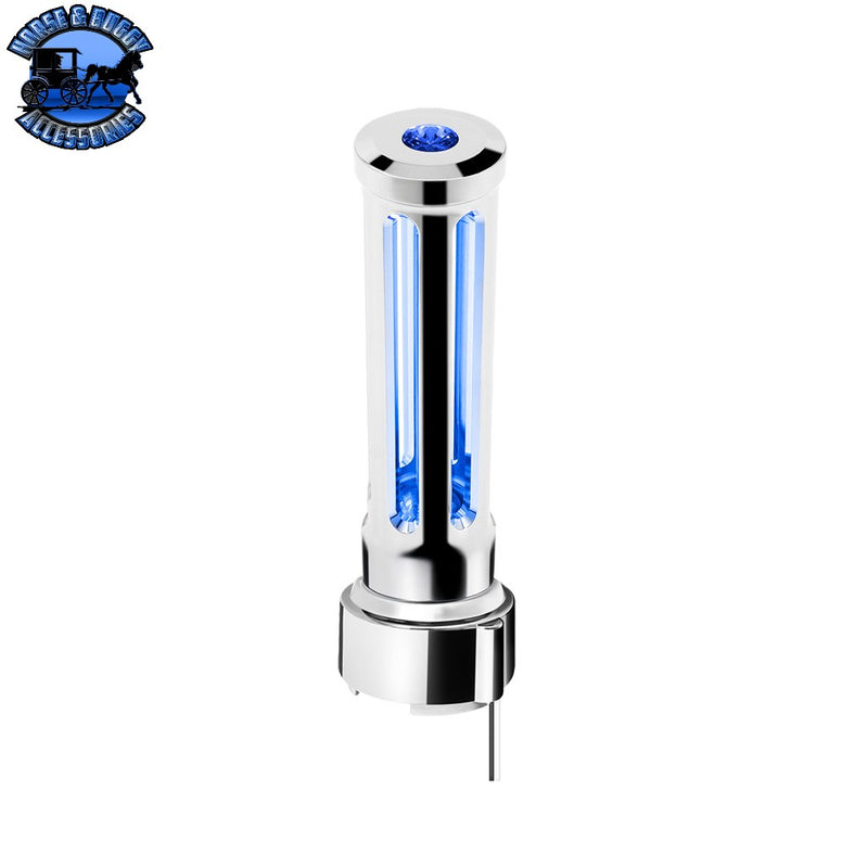 Thread-On Sonoma Style Gearshift Knob With LED 9/10 Speed Adapter (Choose Finish) (Choose LED Color) Shift Knob Chrome / Blue Light Gray