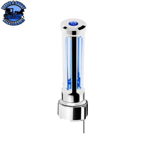 Thread-On Sonoma Style Gearshift Knob With LED 9/10 Speed Adapter (Choose Finish) (Choose LED Color) Shift Knob Chrome / Blue Light Gray