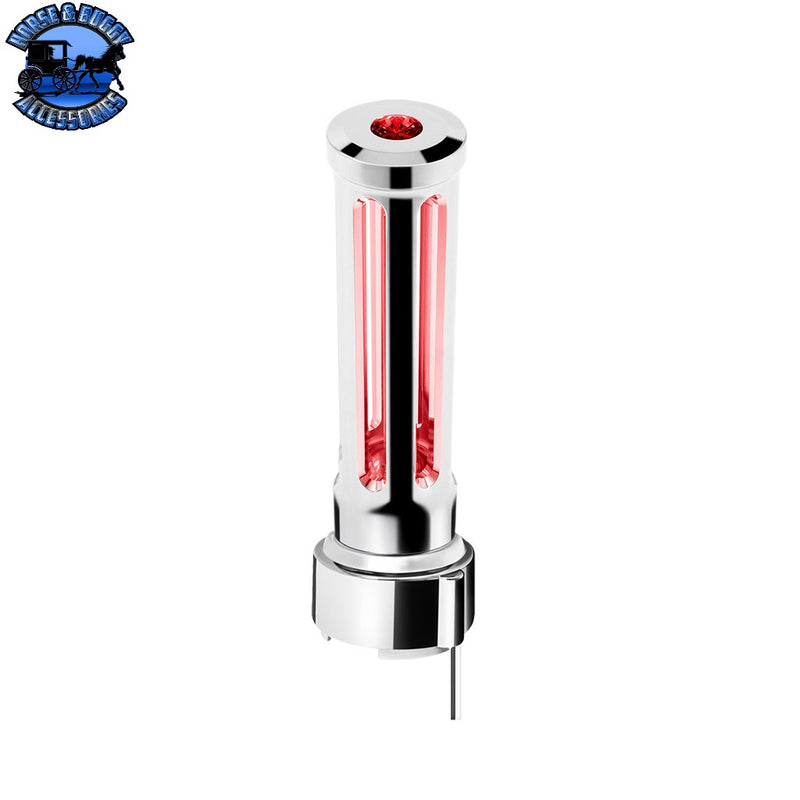 Thread-On Sonoma Style Gearshift Knob With LED 9/10 Speed Adapter (Choose Finish) (Choose LED Color) Shift Knob Chrome / Red Black