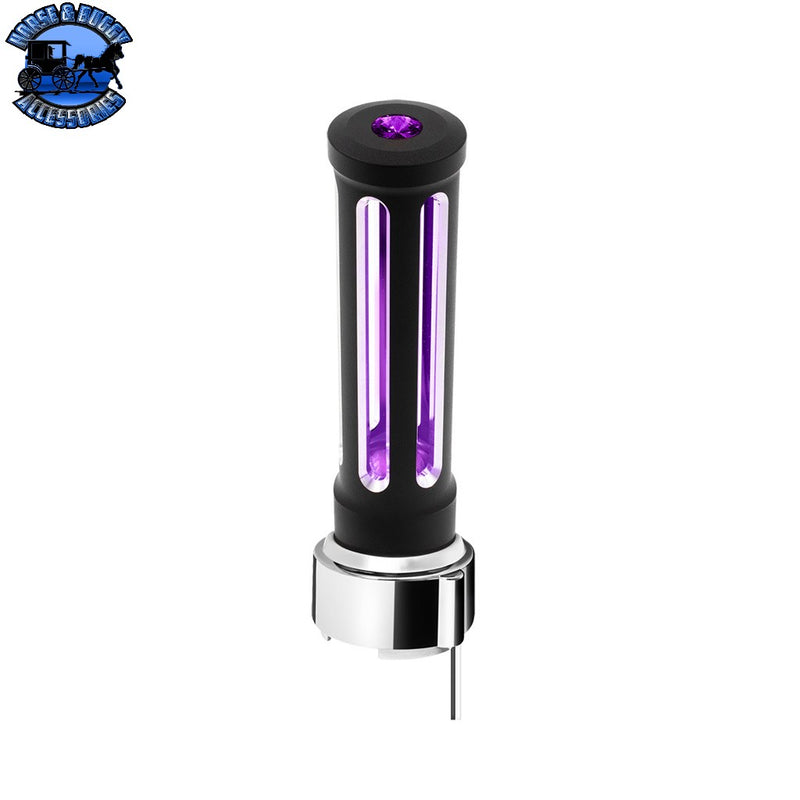 Thread-On Sonoma Style Gearshift Knob With LED 9/10 Speed Adapter (Choose Finish) (Choose LED Color) Shift Knob Matte Black / Purple Lavender