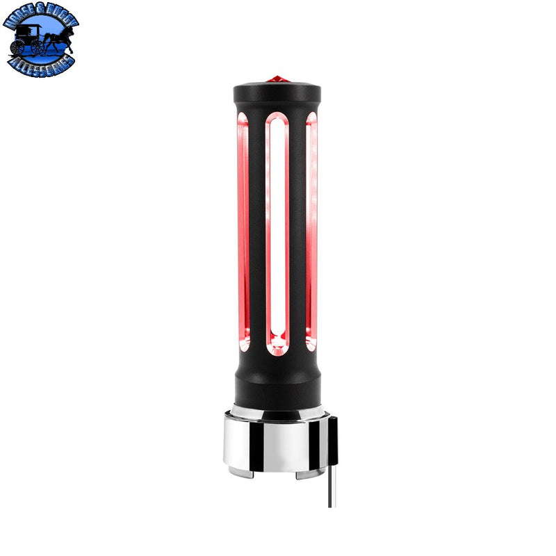 Thread-On Sonoma Style Gearshift Knob With LED 9/10 Speed Adapter (Choose Finish) (Choose LED Color) Shift Knob Chrome / Amber,Chrome / Blue,Chrome / Clear,Chrome / Green,Chrome / Purple,Chrome / Red,Matte Black / Amber,Matte Black / Blue,Matte Black / Clear,Matte Black / Green,Matte Black / Purple,Matte Black / Red Dark Slate Gray