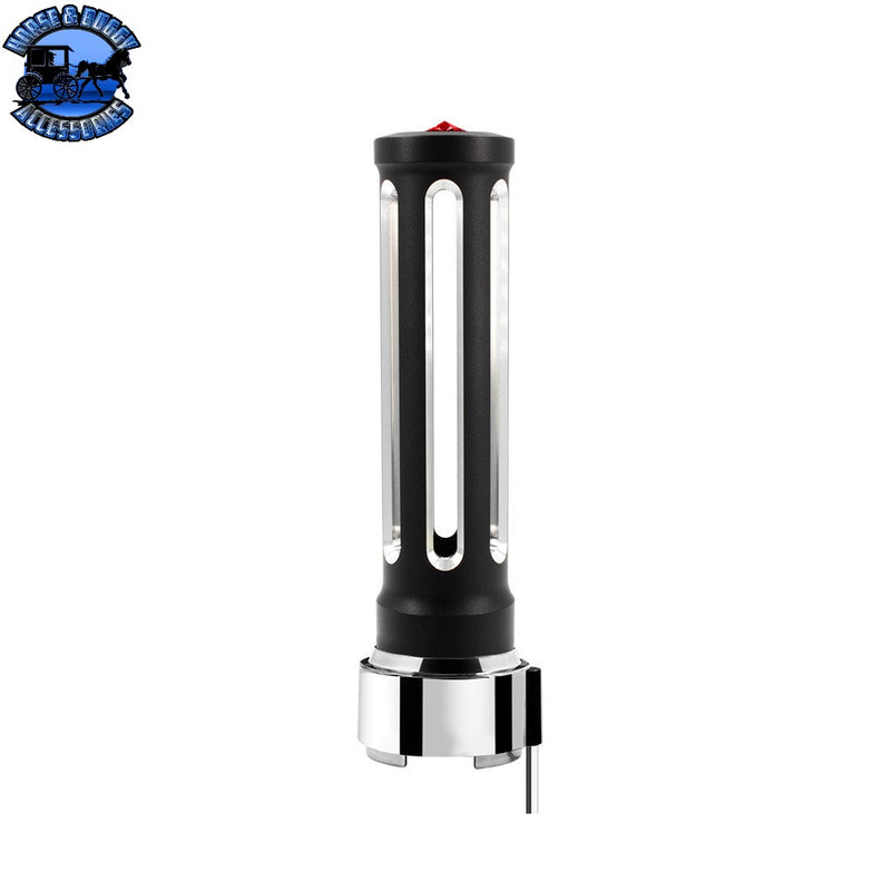 Thread-On Sonoma Style Gearshift Knob With LED 9/10 Speed Adapter (Choose Finish) (Choose LED Color) Shift Knob Chrome / Amber,Chrome / Blue,Chrome / Clear,Chrome / Green,Chrome / Purple,Chrome / Red,Matte Black / Amber,Matte Black / Blue,Matte Black / Clear,Matte Black / Green,Matte Black / Purple,Matte Black / Red Dark Slate Gray