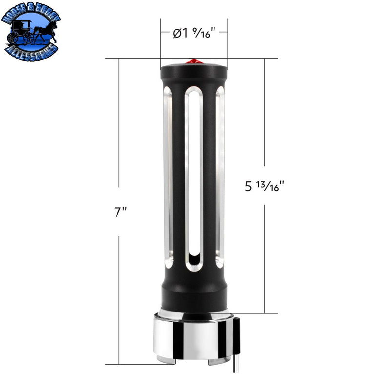 Thread-On Sonoma Style Gearshift Knob With LED 9/10 Speed Adapter (Choose Finish) (Choose LED Color) Shift Knob Chrome / Amber,Chrome / Blue,Chrome / Clear,Chrome / Green,Chrome / Purple,Chrome / Red,Matte Black / Amber,Matte Black / Blue,Matte Black / Clear,Matte Black / Green,Matte Black / Purple,Matte Black / Red Light Gray