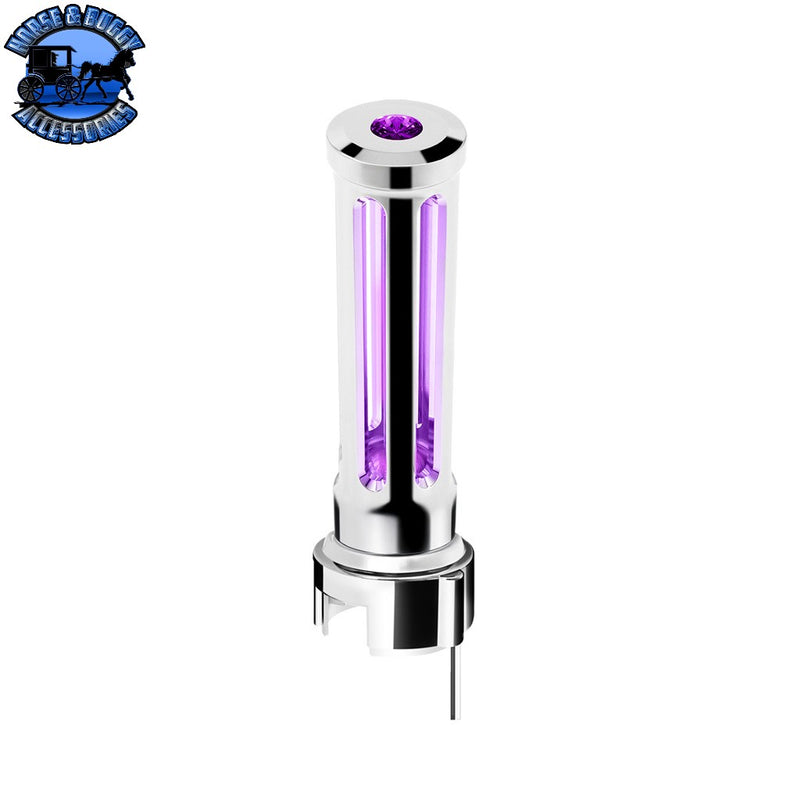 Thread-On Sonoma Style Gearshift Knob With LED 13/15/18 Speed Adapter (Choose Finish) (Choose LED Color) Shift Knob Chrome / Amber,Chrome / Blue,Chrome / Clear,Chrome / Green,Chrome / Purple,Chrome / Red,Matte Black / Amber,Matte Black / Blue,Matte Black / Clear,Matte Black / Green,Matte Black / Purple,Matte Black / Red Black