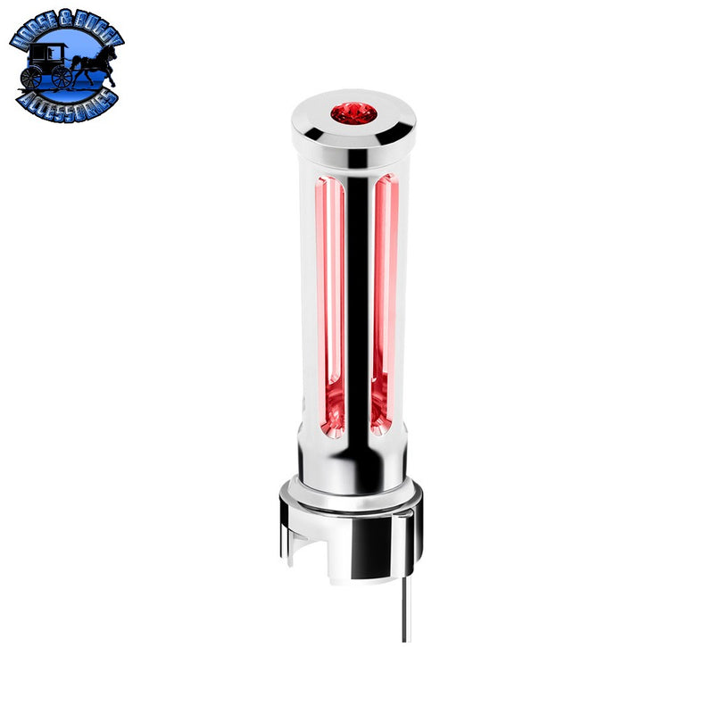 Thread-On Sonoma Style Gearshift Knob With LED 13/15/18 Speed Adapter (Choose Finish) (Choose LED Color) Shift Knob Chrome / Amber,Chrome / Blue,Chrome / Clear,Chrome / Green,Chrome / Purple,Chrome / Red,Matte Black / Amber,Matte Black / Blue,Matte Black / Clear,Matte Black / Green,Matte Black / Purple,Matte Black / Red Light Gray