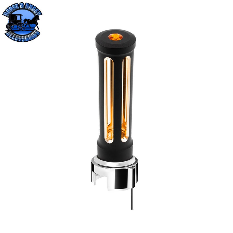 Thread-On Sonoma Style Gearshift Knob With LED 13/15/18 Speed Adapter (Choose Finish) (Choose LED Color) Shift Knob Chrome / Amber,Chrome / Blue,Chrome / Clear,Chrome / Green,Chrome / Purple,Chrome / Red,Matte Black / Amber,Matte Black / Blue,Matte Black / Clear,Matte Black / Green,Matte Black / Purple,Matte Black / Red Wheat