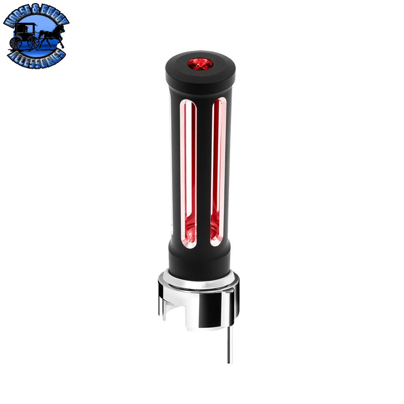 Thread-On Sonoma Style Gearshift Knob With LED 13/15/18 Speed Adapter (Choose Finish) (Choose LED Color) Shift Knob Matte Black / Red Thistle