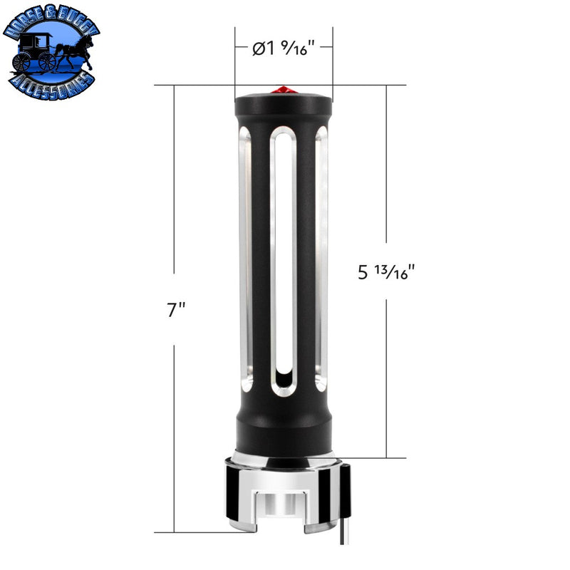Thread-On Sonoma Style Gearshift Knob With LED 13/15/18 Speed Adapter (Choose Finish) (Choose LED Color) Shift Knob Chrome / Amber,Chrome / Blue,Chrome / Clear,Chrome / Green,Chrome / Purple,Chrome / Red,Matte Black / Amber,Matte Black / Blue,Matte Black / Clear,Matte Black / Green,Matte Black / Purple,Matte Black / Red Dark Slate Gray