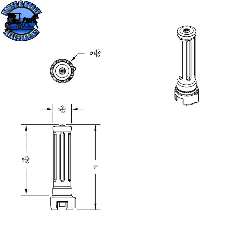 Thread-On Sonoma Style Gearshift Knob With LED 13/15/18 Speed Adapter (Choose Finish) (Choose LED Color) Shift Knob Chrome / Amber,Chrome / Blue,Chrome / Clear,Chrome / Green,Chrome / Purple,Chrome / Red,Matte Black / Amber,Matte Black / Blue,Matte Black / Clear,Matte Black / Green,Matte Black / Purple,Matte Black / Red Black