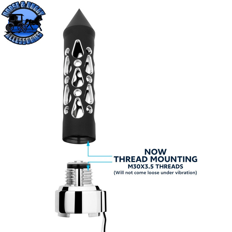 Thread-On Brooklyn Style Spike Gearshift Knob With LED 9/10 Speed Adapter (Choose LED color) SHIFTER Amber,Blue,White,Green,Purple,Red Lavender