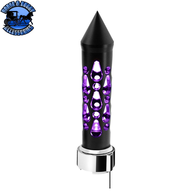 Thread-On Brooklyn Style Spike Gearshift Knob With LED 9/10 Speed Adapter (Choose LED color) SHIFTER Amber,Blue,White,Green,Purple,Red Thistle
