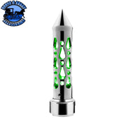 Brooklyn Style Spike Gearshift Knob With LED 13/15/18 Speed Adapter - Chrome/Green LED SHIFTER Gray