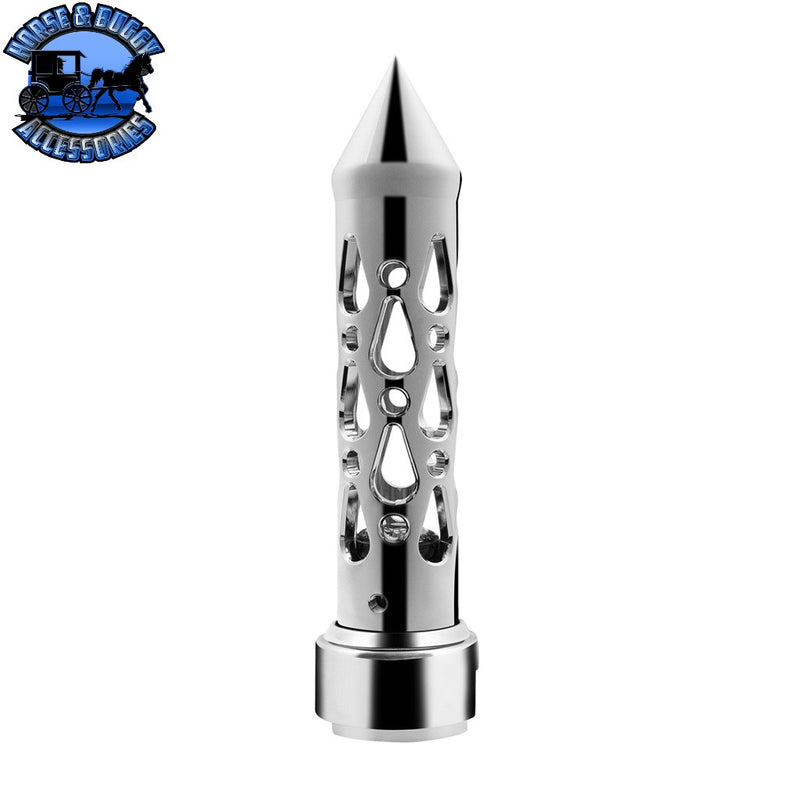 Brooklyn Style Spike Gearshift Knob With LED 13/15/18 Speed Adapter - Chrome/Green LED SHIFTER Gray