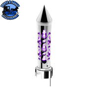 Brooklyn Style Spike Gearshift Knob With LED 13/15/18 Speed Adapter - Chrome/Purple LED SHIFTER Black
